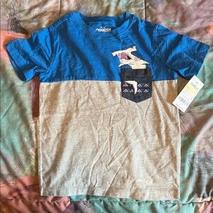 OshKosh B'gosh Blue and Tan Shark Tee